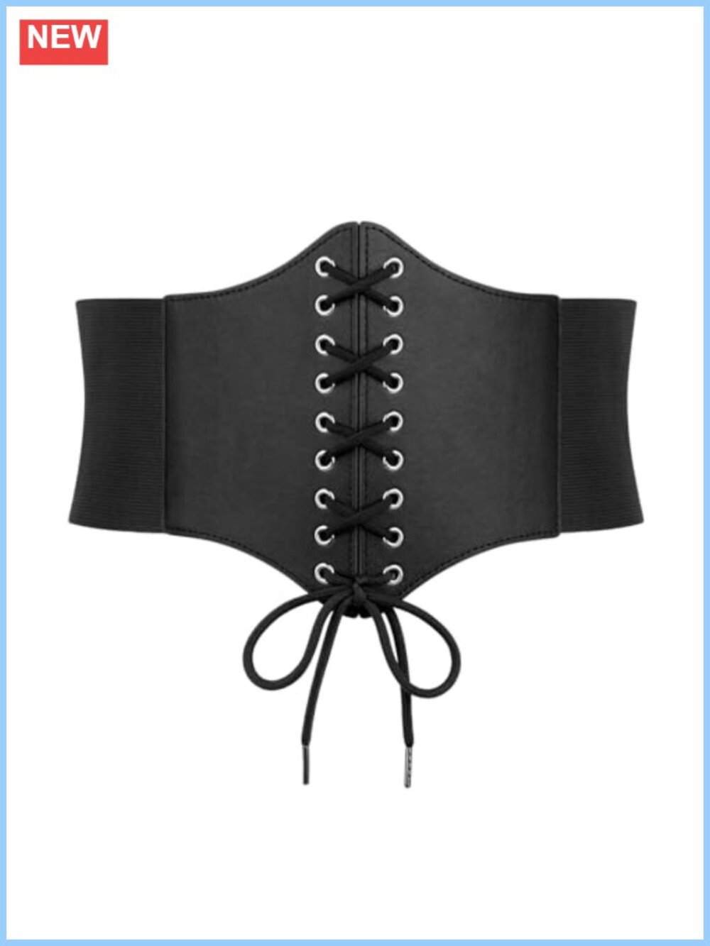 Faux Leather Lace-Up Wide Waist Corset Cinch Belt Halloween Costume